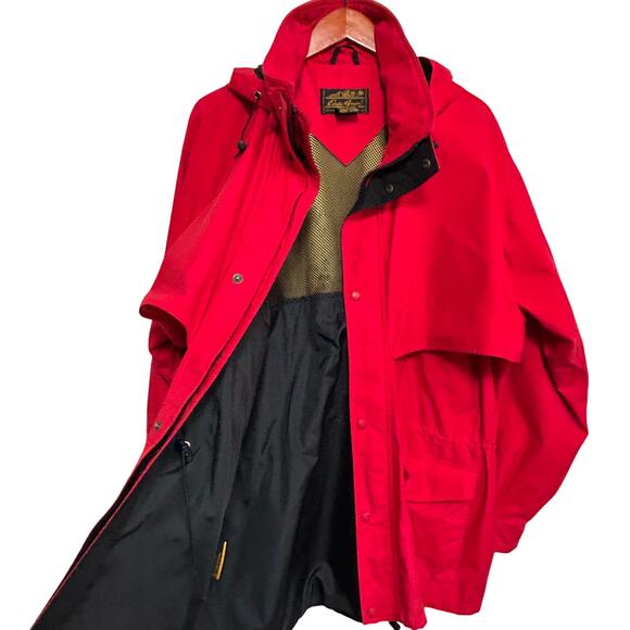 Vintage Eddie Bauer Goretex Jacket XL Red Windbreaker 90s Outdoor Gorpcore Fall - Picture 1 of 16